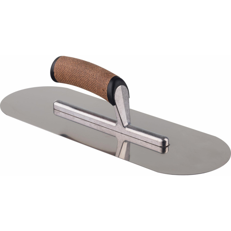 Awtools AW ROUNDED STAINLESS STEEL TROWEL 380mm/ CORK HANDLE & ALU SHANK