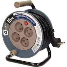 Orno PRZEDŁUŻACZ BĘBNOWY 15m 4x GNIAZDA 3x1 MINI SZARY