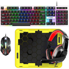 Extralink Gaming Set TF240 4in1 | Set of keyboard + mouse + headphones + pad | LED backlight