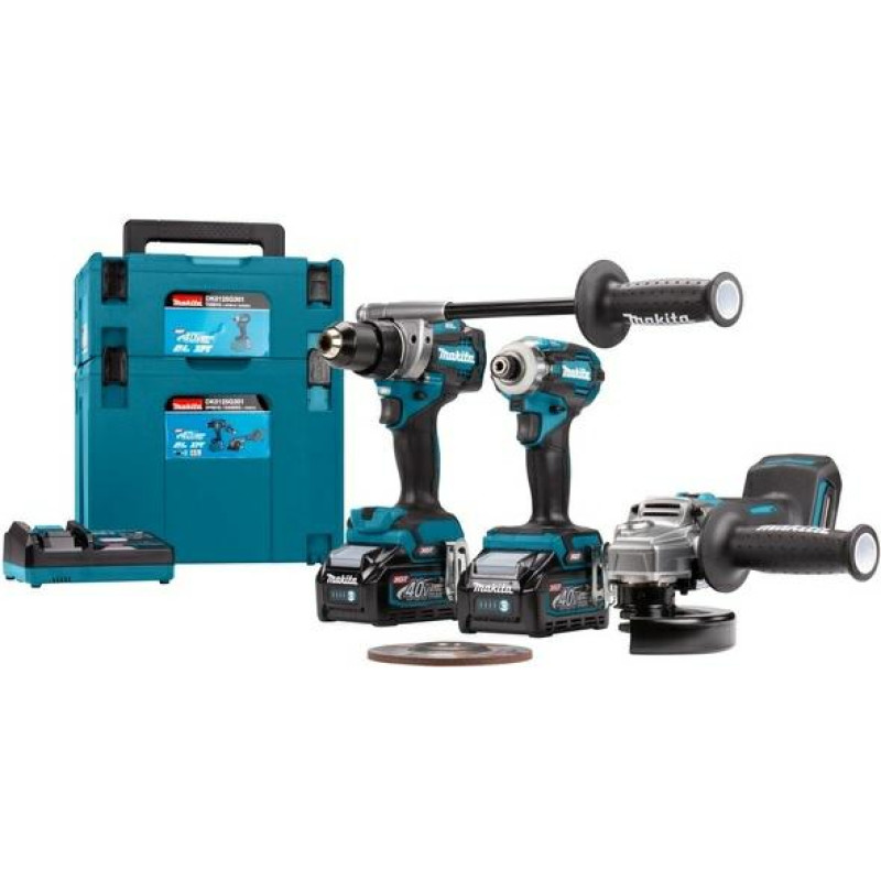 Makita ZESTAW COMBO 40Vmax XGT (GA005G+DF001G+TD001G) 2x4,0Ah 2xMAKPAC DK0125G301