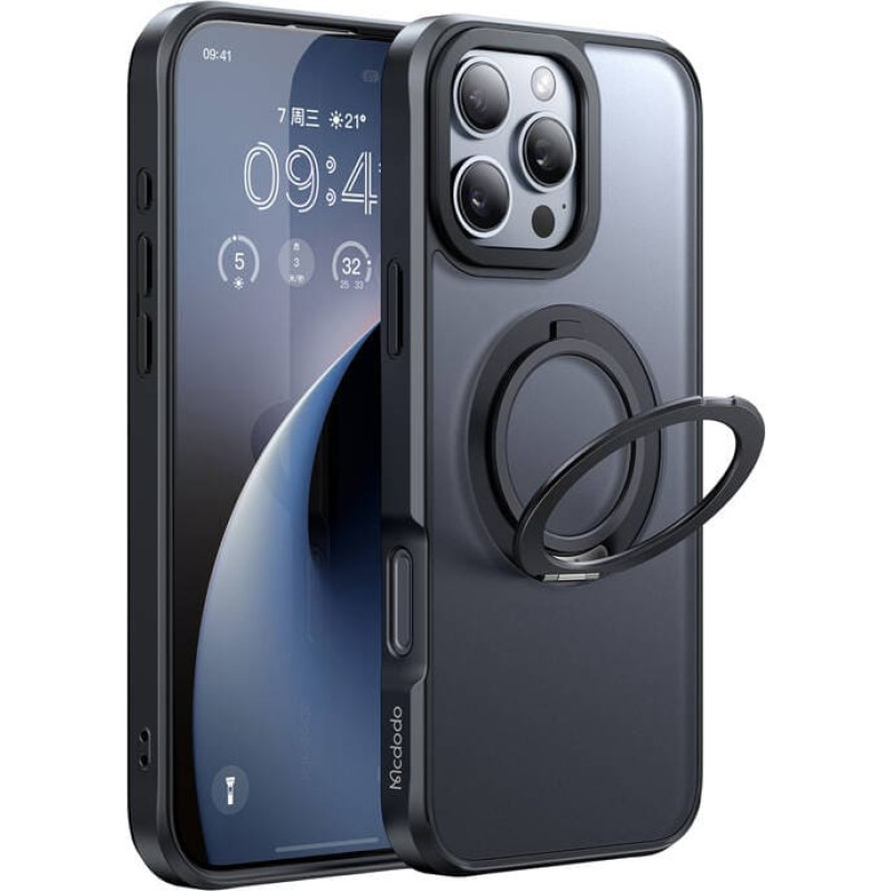 Mcdodo PC-4932 MagSafe case for iPhone 16 Pro with stand (black)