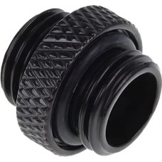 Alphacool icicle double nipple G1/4 AG to G1/4 AG, connection (black, for soft hoses (PVC, silicone, neoprene))