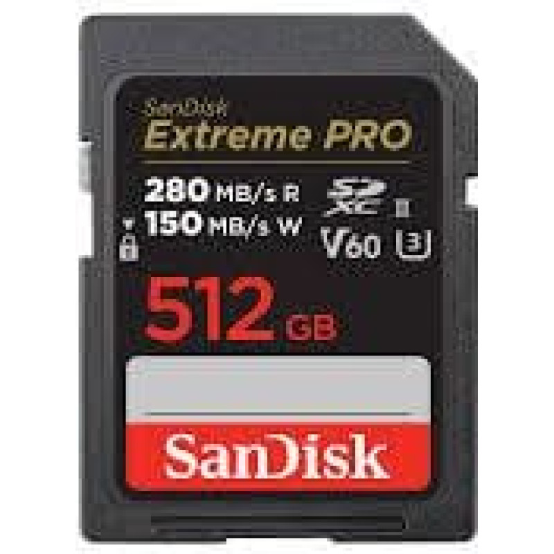 Sandisk Extreme Pro SDXC   512GB UHS-II C10 U3 V60