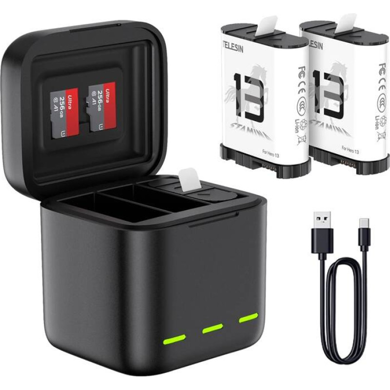 Telesin Three-channel battery charger for GoPro Hero 13 Black Telesin (S0-BCG-10-TGP)
