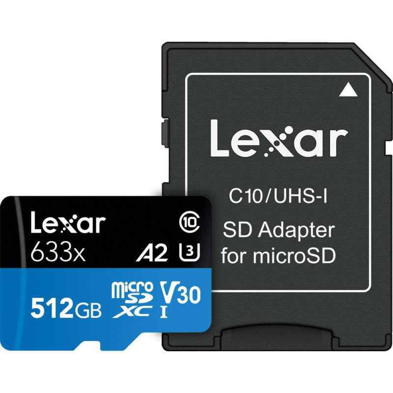 Lexar MEMORY MICRO SDXC 512GB UHS-I/W/ADAPTER LSDMI512BB633A LEXAR