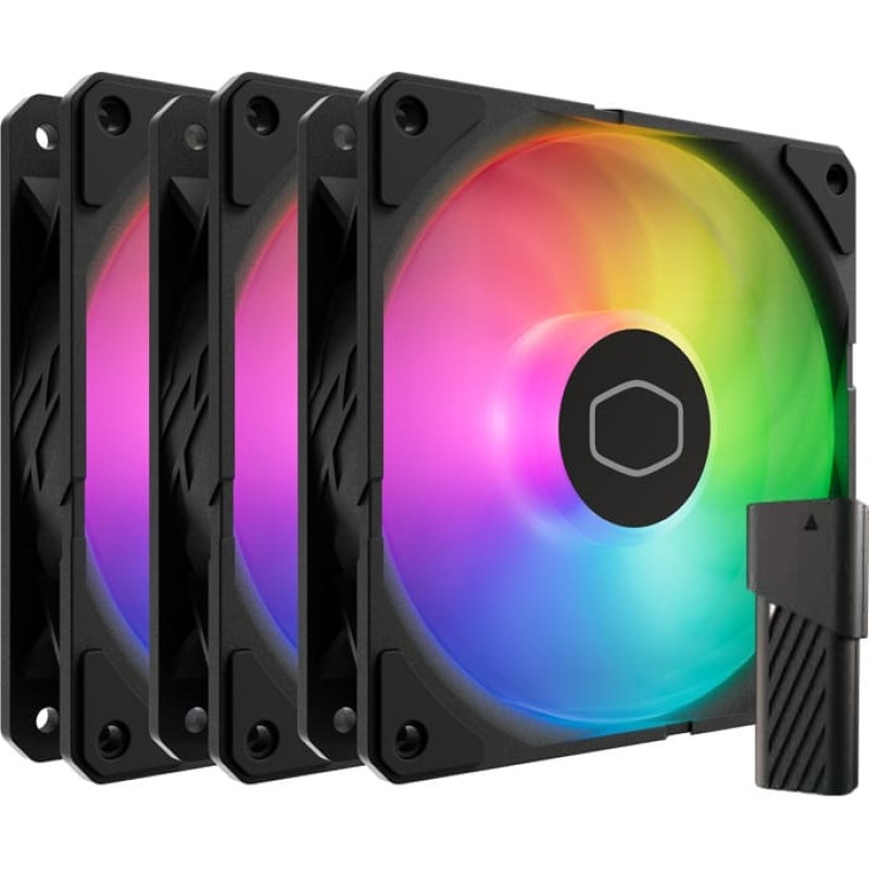 Cooler Master SickleFlow Edge 120 ARGB Fan, case fan black, 3-pack, with A1 Mini LED controller, 120 mm