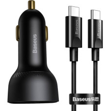 Baseus Car charger Baseus Superme, USB, USB-C, 100W + USB-C cable (black)