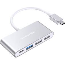 Lention 4in1 Hub USB-C to USB 3.0 + 2x USB 2.0 + USB-C (silver)