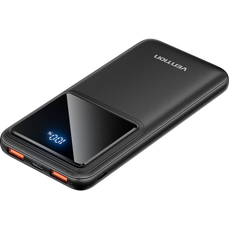 Vention Powerbank, Vention,  FHKB0, 10000mAh, Micro-USB, USB-C, 2xUSB-A, 22.5W (black)