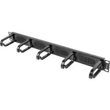 Lanberg Cable organizer 19'' 1U Brushed panel Type B black (AK-1203-B)