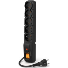Acar Power strip Acar F5 overvoltage 5 sockets 1.5m black straight plug (W0104)