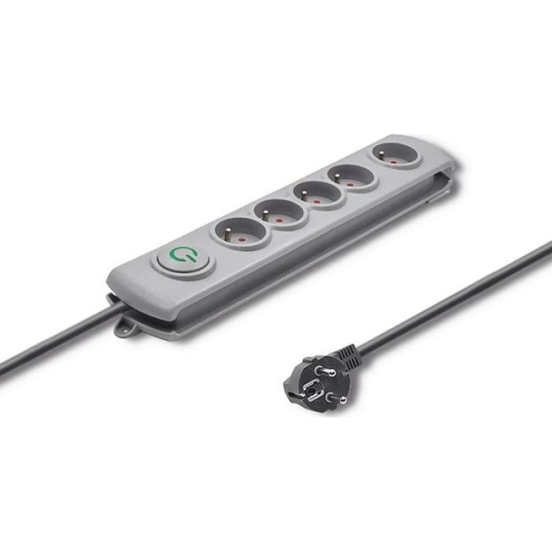 Qoltec Power strip Qoltec Overvoltage Swift 5 sockets 1.8 m grey (50270)