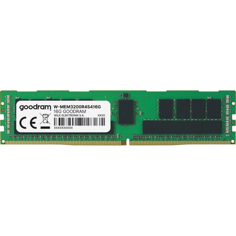Goodram Server memory GoodRam DDR4, 16 GB, 3200 MHz, CL22 (W-MEM3200R4S416G)