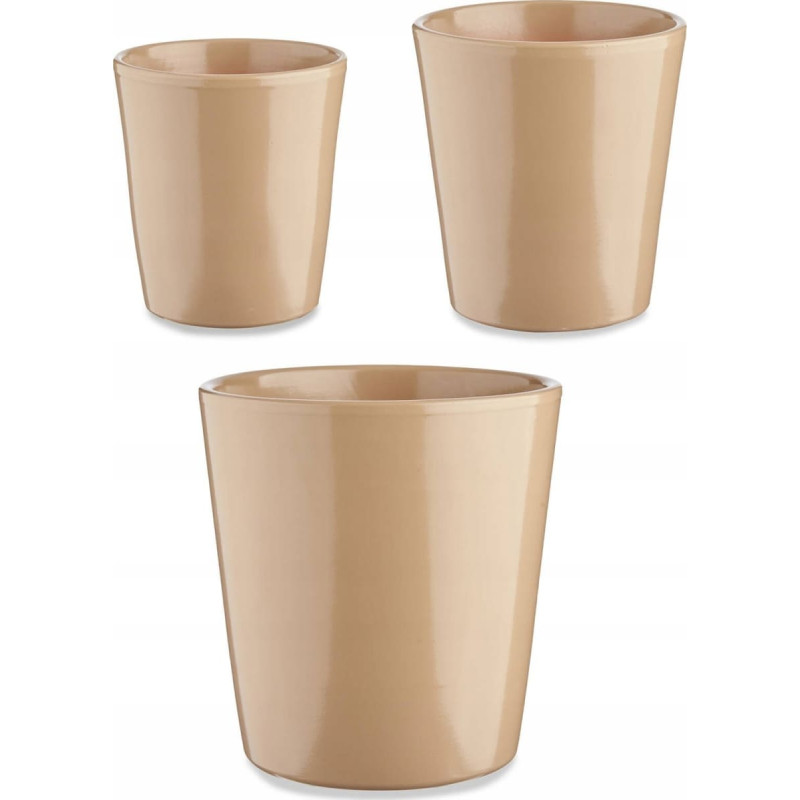 Ibergarden Zestaw doniczek ceramicznych CONICAL, 3 sztuki