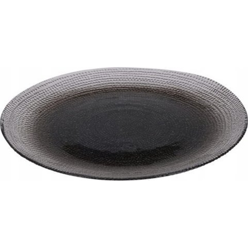 Koopman Talerz płaski szklany czarny cieniowany dekoracyjny 21 cm