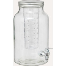 Secret De Gourmet Szklany dozownik do napoj&oacute;w z kranikiem i wkładem na owoce FUZY, 6 l