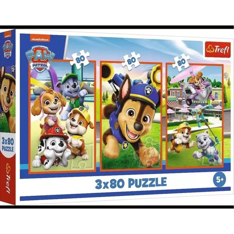 Trefl PUZZLE 3x80 Psia zgraja /Psi Patrol 34886