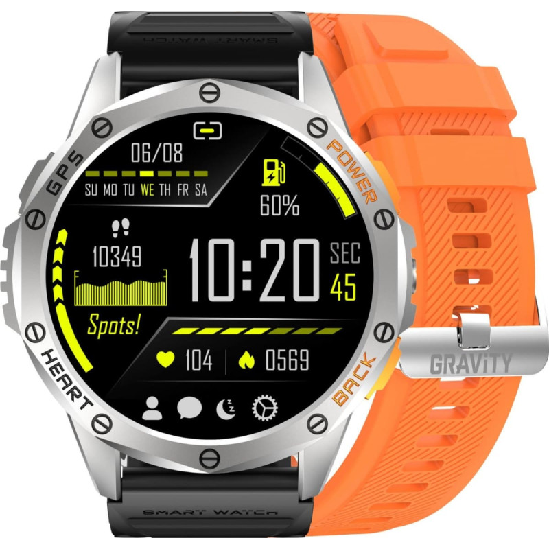 Gravity Zegarek męski SMARTWATCH GRAVITY GT24-4 SR/BK/OG