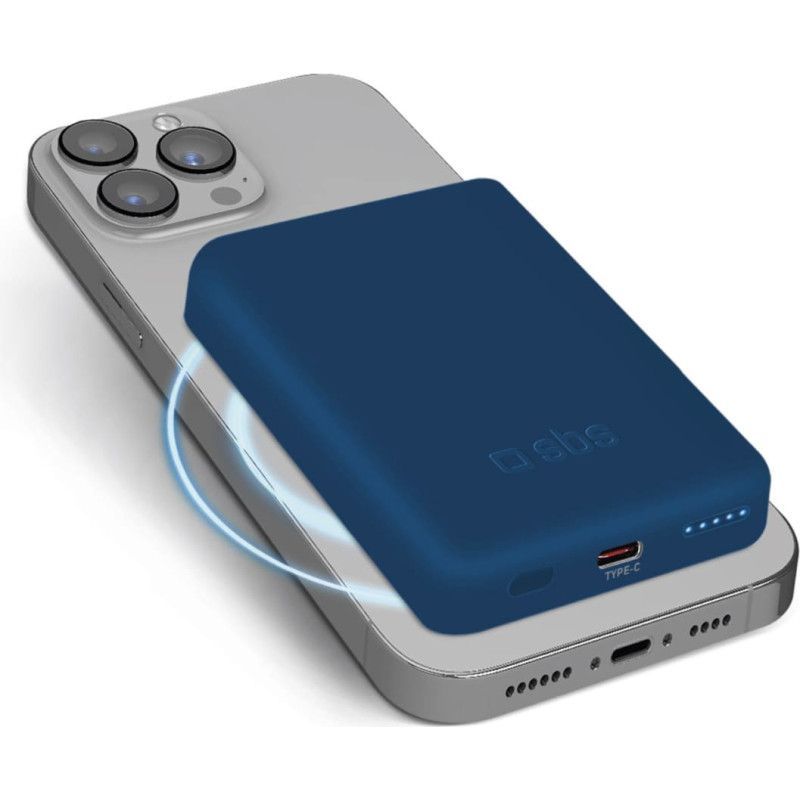 Sbs Mobile SBS TEBB5000MAG1CB bank mocy 5000 mAh Bezprzewodowe ładowanie Niebieski