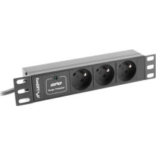 Lanberg PDU 10" power strip 1U 3x 230V PL 2m (PDU-03E-0200-BK)