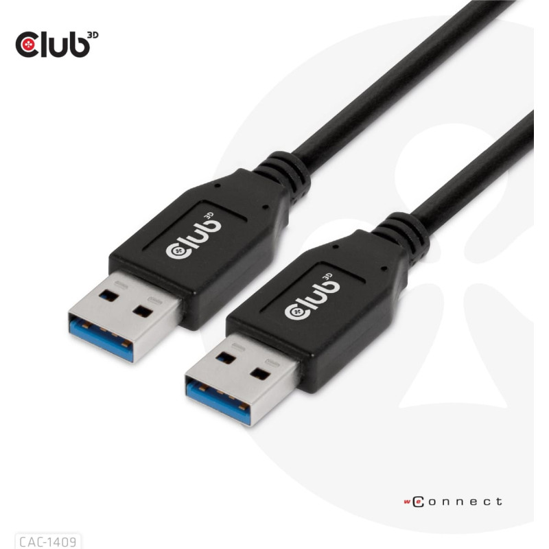 Club 3D CLUB3D CAC-1409 USB kabelis USB 3.2 Gen 2 (3.1 Gen 2) 0,5 m USB A Melns