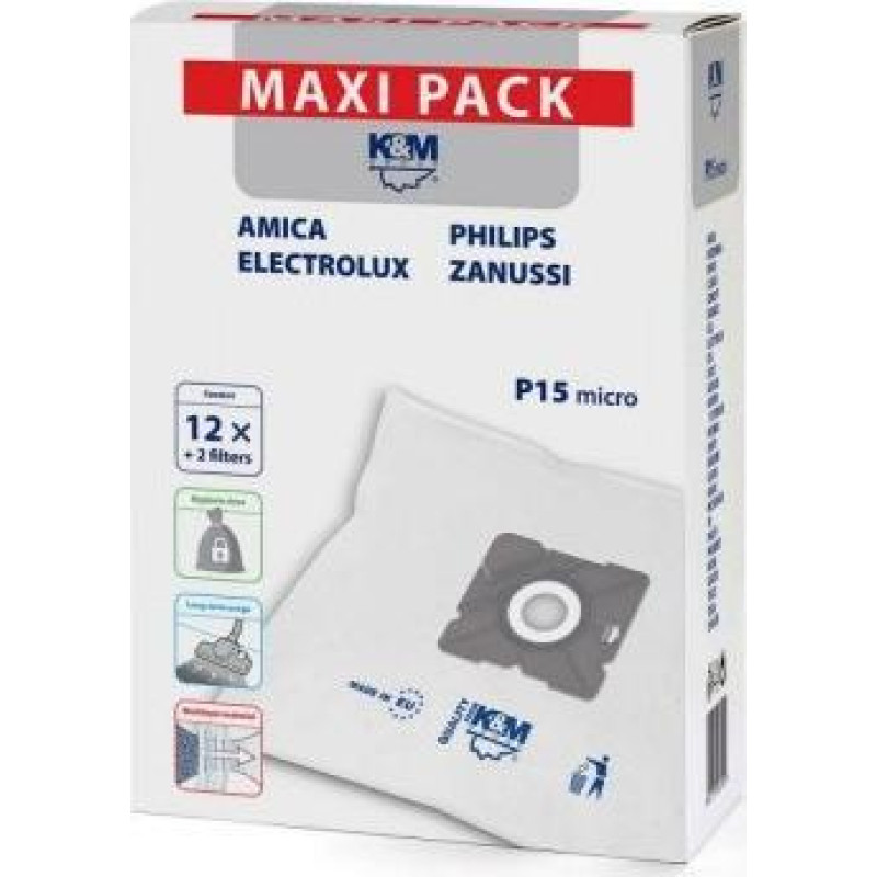 K&ouml;nig & Meyer Vacuum bag K&ouml;nig & Meyer Sacks for vacuum cleaner P15/maxi 12 pieces