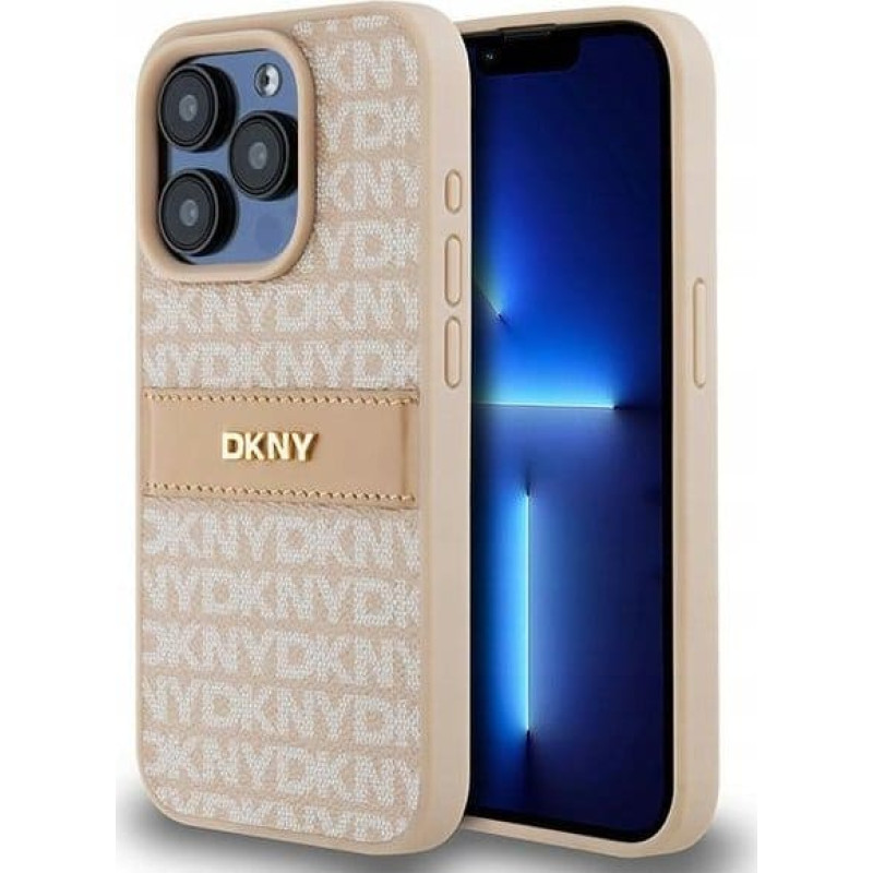 Dkny DKNY DKHCP15LPRTHSLP iPhone 15 Pro 6.1" r&oacute;żowy/pink hardcase Leather Mono Stripe & Metal Logo