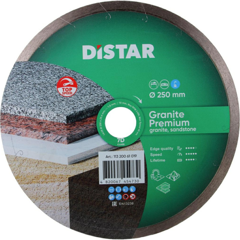 Distar TARCZA DIAMENTOWA GRANITE PREMIUM 250 x 1,8 x 10 x 25,4