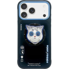 Nimmy Etui Nimmy Glasses Cool Cat MagSafe do iPhone 17 Pro Max czarno niebieski