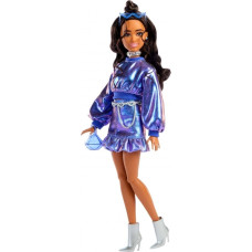 Mattel Barbie Barbie Deluxe Style in blue metallic outfit, doll