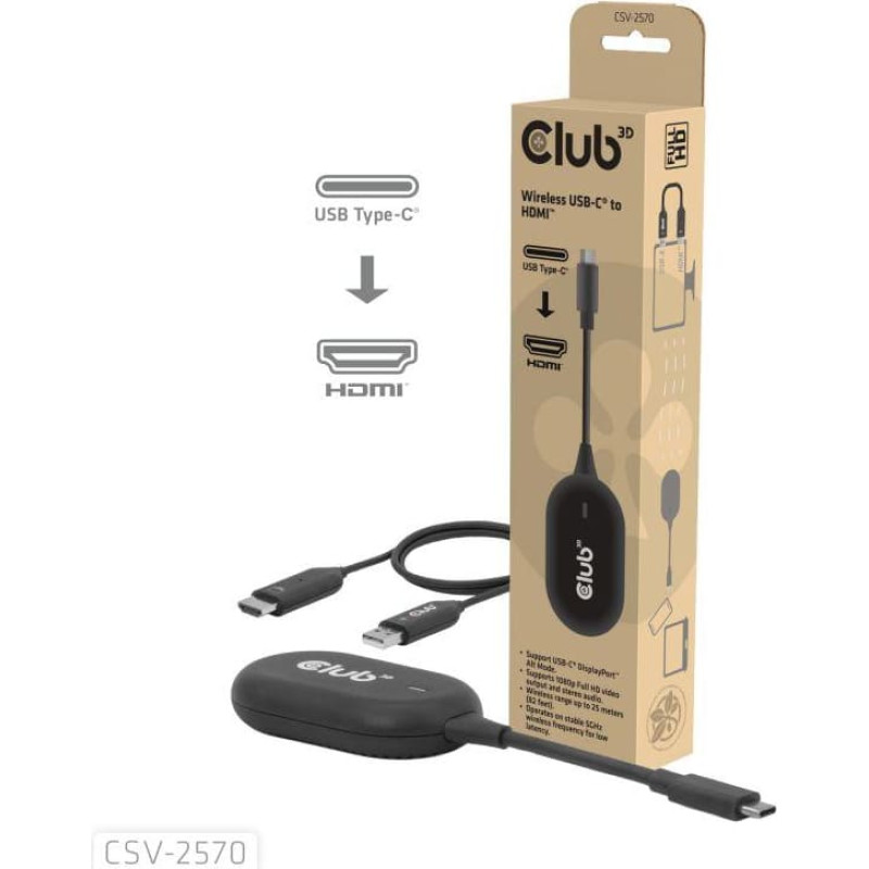 Club3D I/O ADAPTER WRL USB-C TO HDMI/CSV-2570 CLUB3D