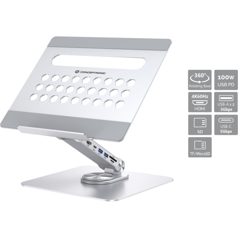 Conceptronic DONN27G Dockingstation + Notebbokst&auml;nder