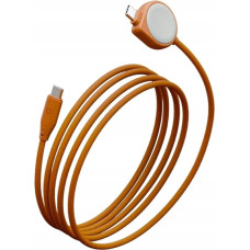Energea Kabel USB Energea Kabel Flow Duo Watch 2-w-1 USB-C do USB-C + ładowarka do Apple Watch 480Mb/s 60W 1.5m pomarańczowy