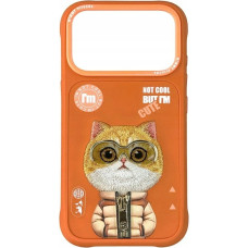 Nimmy Etui Cool&Cute Cat do iPhone 17 Pro pomarańczowy