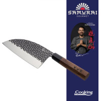 Kitchen cleaver 17cm SAMURAI GOURMET ebony and walnut handle HR-EVI-RH17 HEINNER