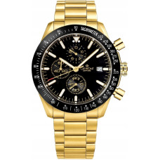 Giewont Zegarek Giewont Zegarek Męski Chronograph Sapphire Złoto Czarny GW8720-B4