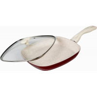Grill pan with lid aluminum with ceramic coating 24x4cm HR-BET-GR001 HEINNER