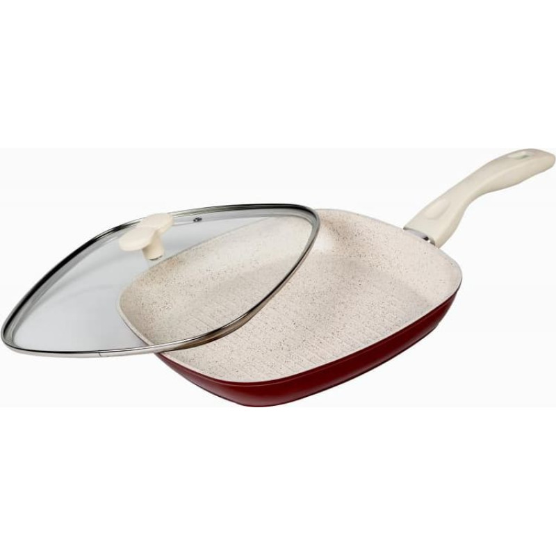 Grill pan with lid aluminum with ceramic coating 24x4cm HR-BET-GR001 HEINNER