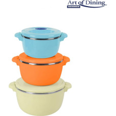 Insulated food container set 3pcs BELLY beige HR-SNV-246LB HEINNER