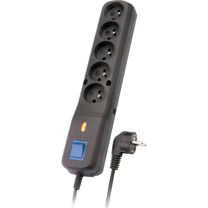 Lestar Power strip Lestar LVT-530WA overvoltage 5 sockets 5 m black (LVT530WA5CZARNY)
