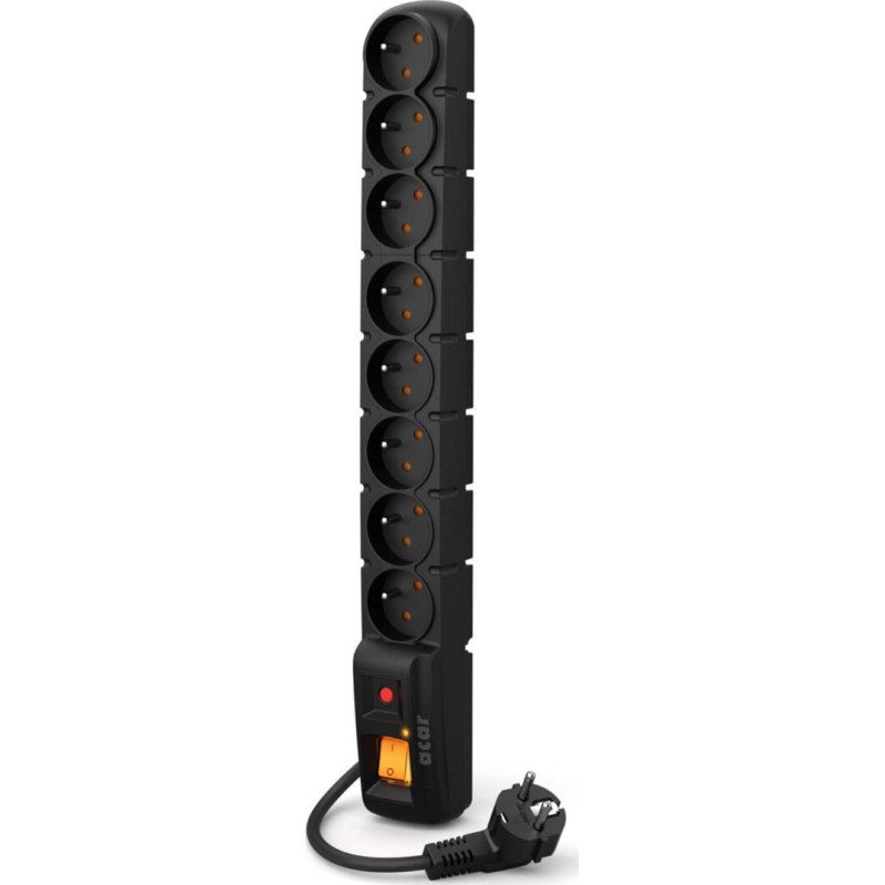 Acar Power strip Acar S8 PRO overvoltage 8 sockets 1.5 m black (W0142)