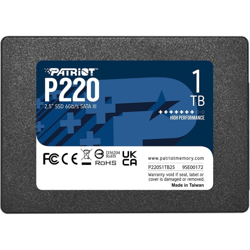 Patriot P220 1 TB - SSD - SATA III - 2.5, black