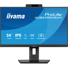 Iiyama ProLite XUB2490HSUH-B2 - 24 - black (matt), FullHD, IPS, webcam, microphone, USB hub, 100Hz panel