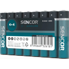 Sencor Bateria alkaliczna, AAA (LR03), AAA, 1.5V, Sencor, Folia, 8-pack
