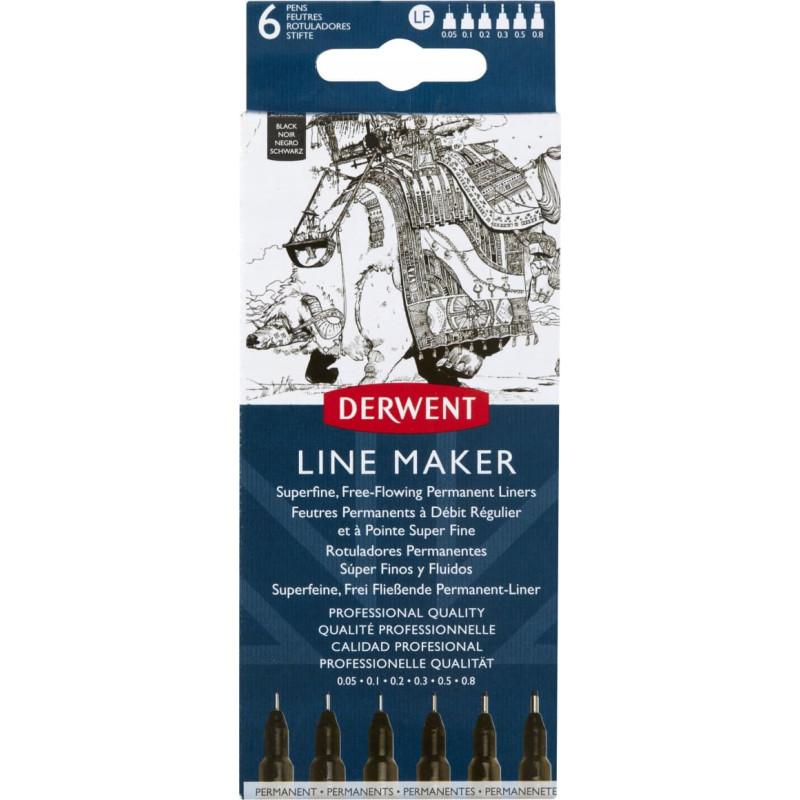 Derwent Cienkopisy Derwent Line Maker czarne 6