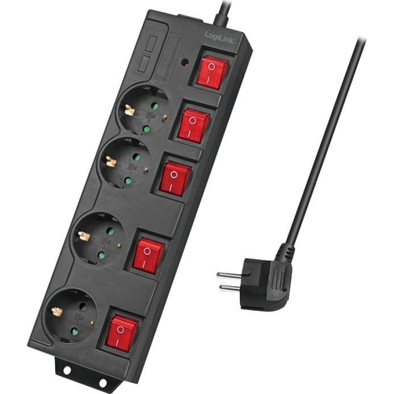 Logilink Power strip LogiLink LogiLink 4 sockets 1.5m black