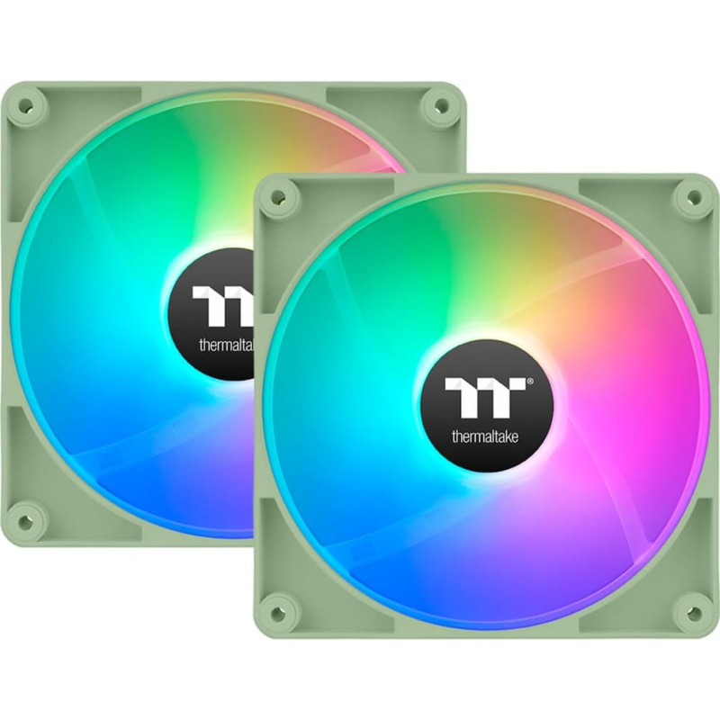 Thermaltake CT120 ARGB Sync PC Cooling Fan Matcha Green, case fan light green, 2-pack, without controller, 120 mm