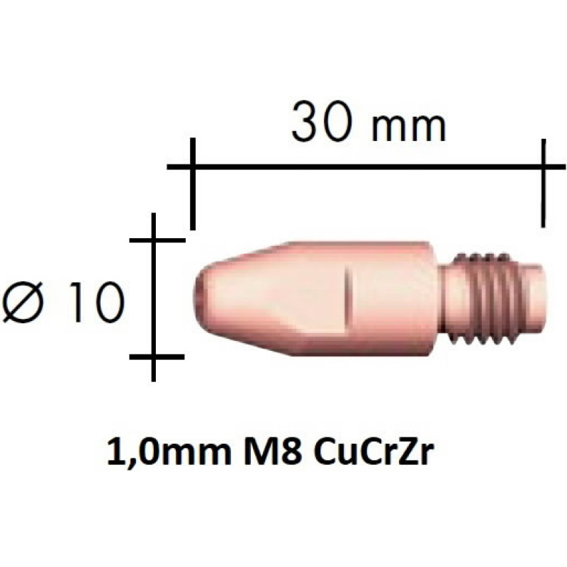 Binzel Kontaktdīze CuCrZr M8x30x10 - 1,0mm, Binzel