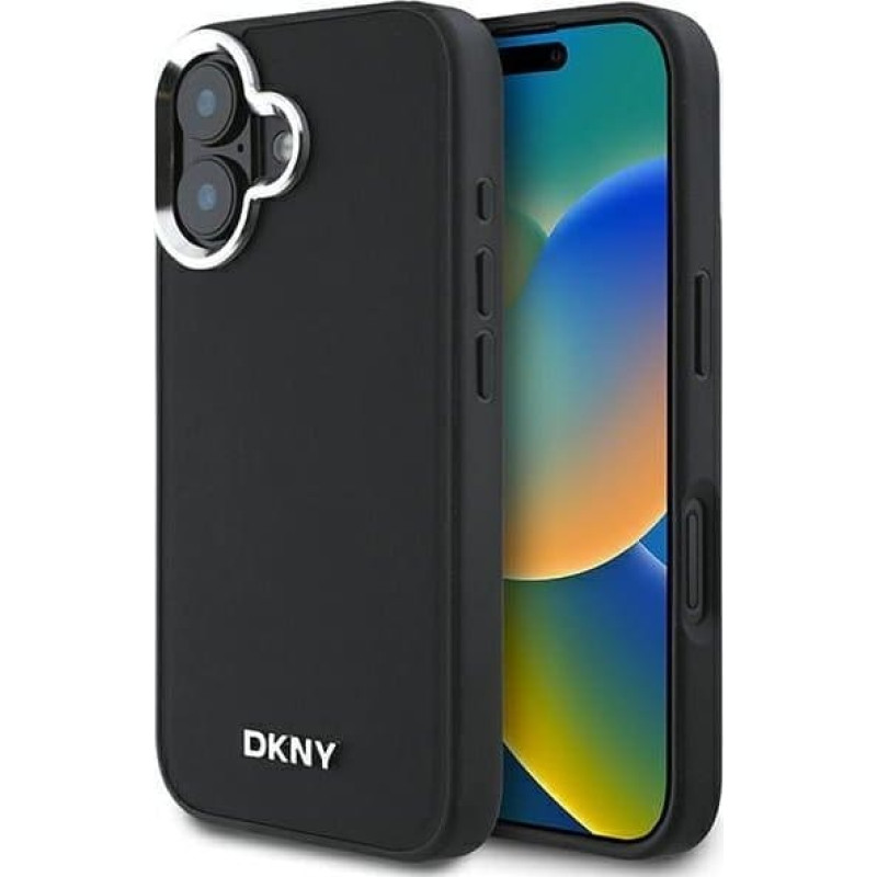 Dkny DKNY DKHMP16SPSCMCLK iPhone 16 6.1" czarny/black hardcase Plain Silver Logo MagSafe