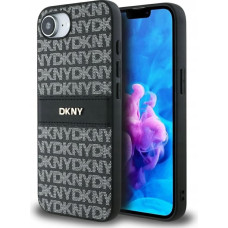 Dkny Etui DKNY Repeat Texture Pattern with    Tonal Stripe do iPhone 16e czarny